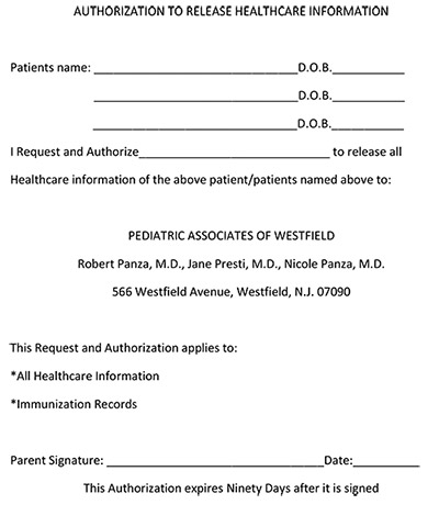 Authorization to Release Healthcare Information